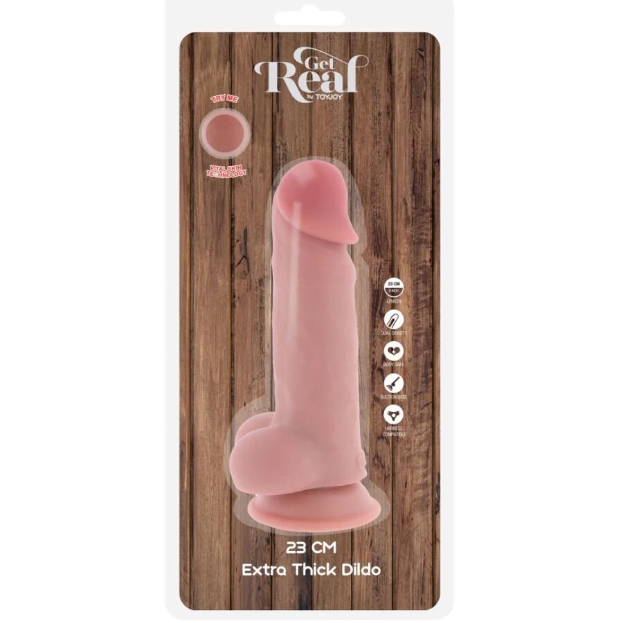 GET REAL - PÉNIS RÉALISTE DE LUXE AVEC TESTICULES EXTRA ÉPAIS DE 23 CM - Gabychou - Godes sans vibration