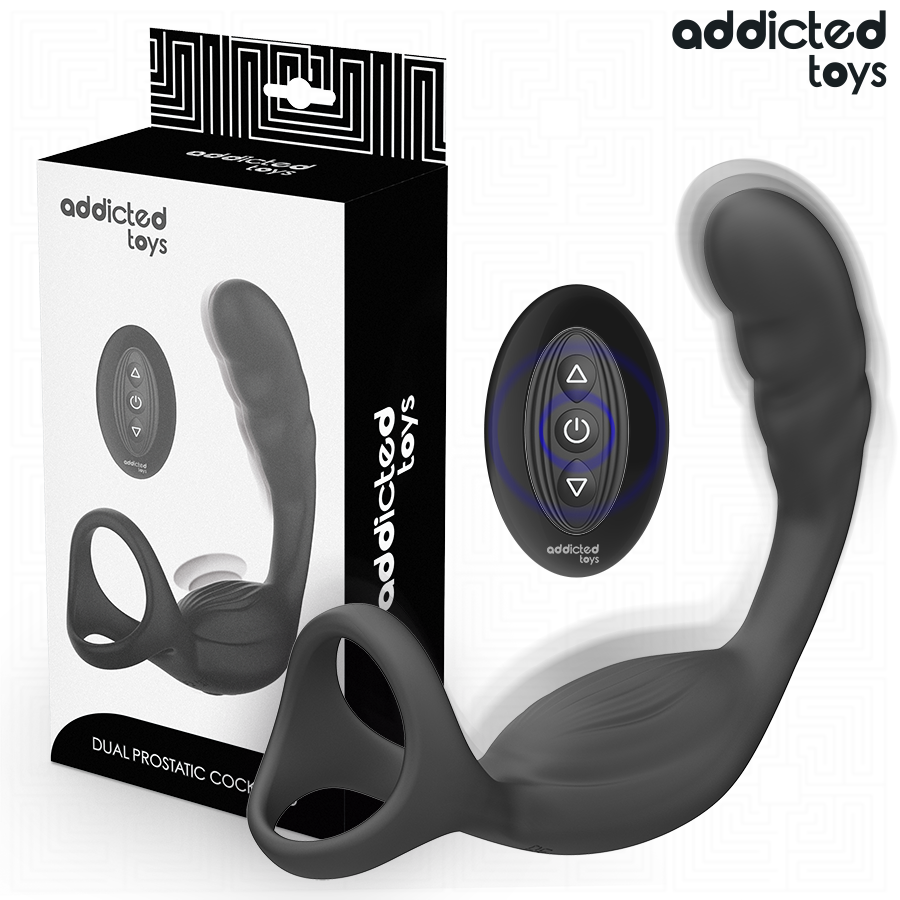 ADDICTED TOYS – ANNEAU PÉNIS PROSTATIQUE DOUBLE AVEC TÉLÉCOMMANDE