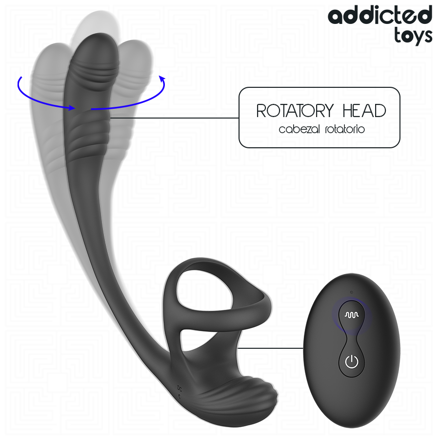 ADDICTED TOYS - PLUG ANAL AVEC VIBRATION, ONDULATION À 360° ET STIMULATEUR DE TESTICULES - Gabychou - Anal