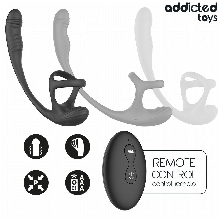 ADDICTED TOYS - PLUG ANAL AVEC VIBRATION, ONDULATION À 360° ET STIMULATEUR DE TESTICULES - Gabychou - Anal