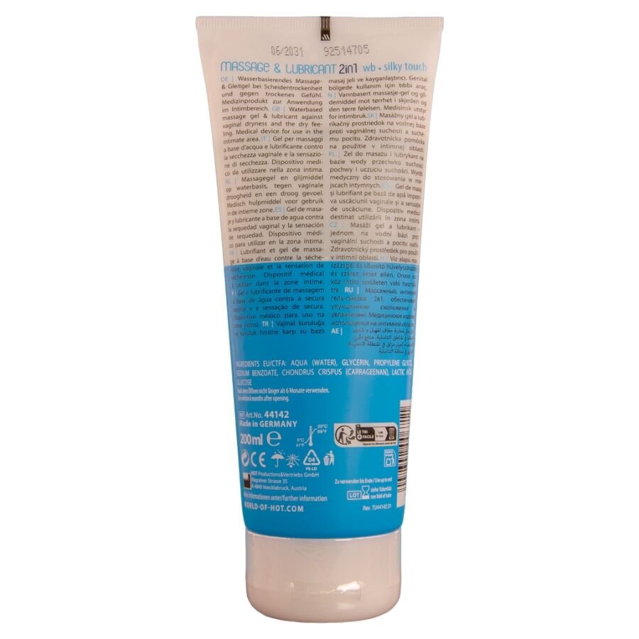 HOT - GEL DE MASSAGE ET DE GLISSE 2 EN 1, TEXTURE SOYEUSE, 200 ML - Gabychou - Bien-être