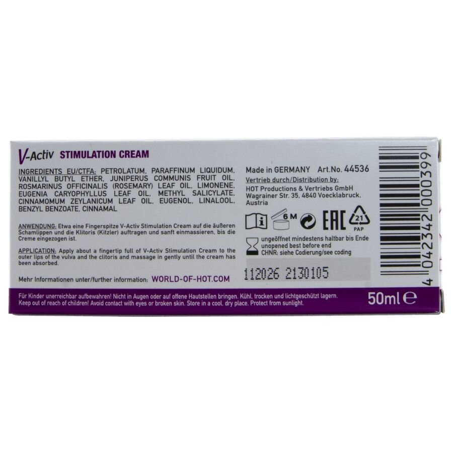 HOT - CRÈME STIMULANTE V-ACTIV POUR FEMMES 50 ML - Gabychou - Bien-être