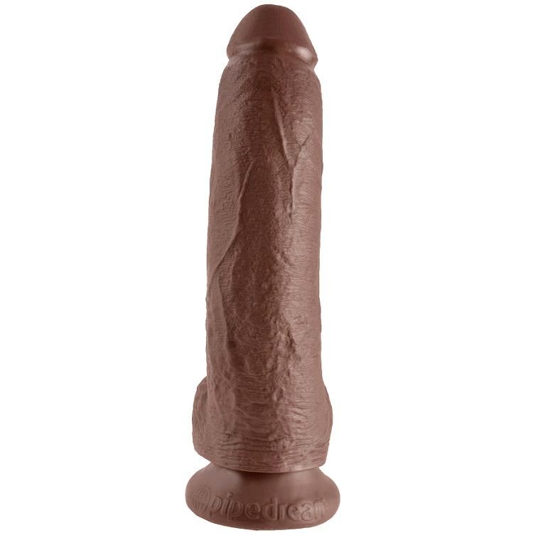 King Cock - Gode Marron 9 Avec Boules 22.9 Cm - Gabychou - Godes ceinture