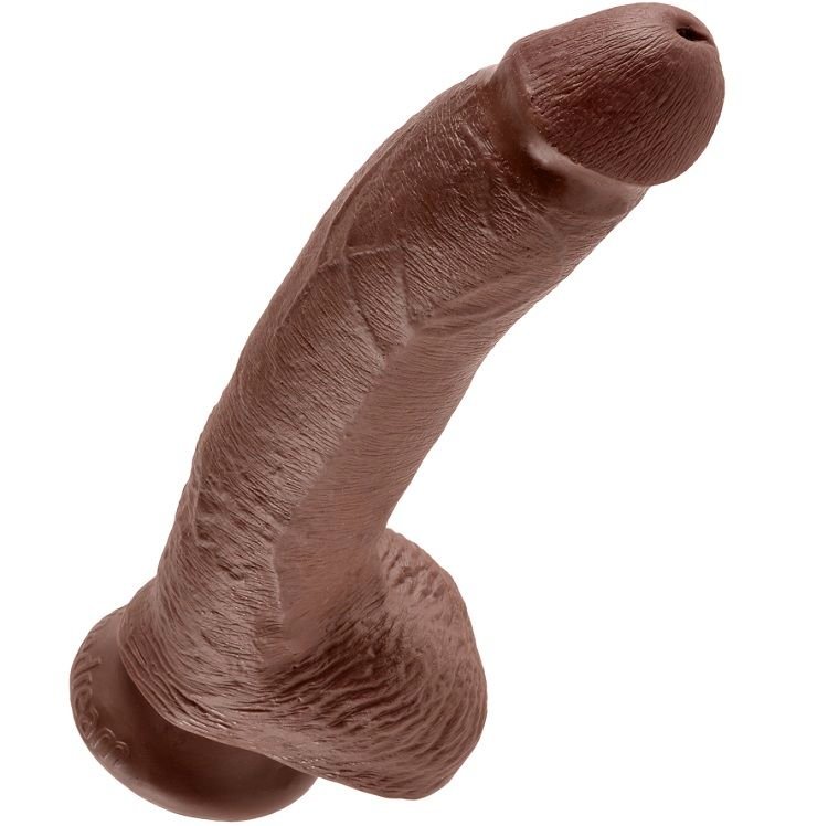 King Cock - Gode Marron 9 Avec Boules 22.9 Cm - Gabychou - Godes ceinture