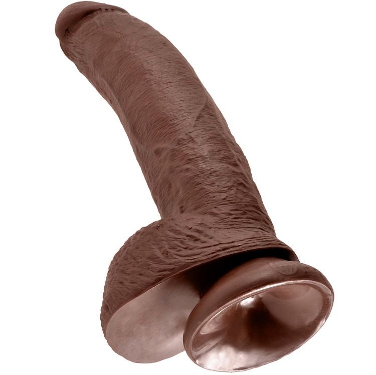 King Cock - Gode Marron 9 Avec Boules 22.9 Cm - Gabychou - Godes ceinture