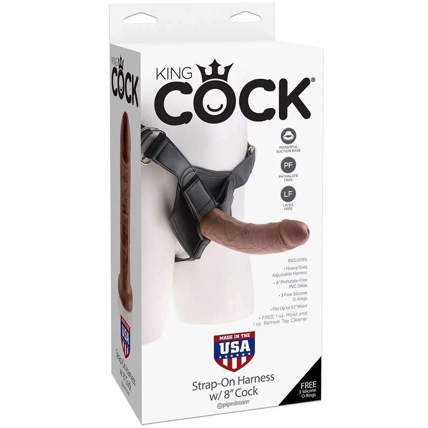 KING COCK - HARNAIS AVEC PÉNIS BRUN RÉALISTE 20,3 CM - Gabychou - Godes sans vibration