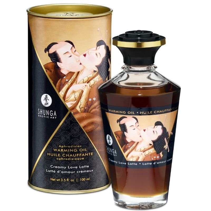 Shunga – Huile de Massage Effet Chaleur Saveur Creamy Love Latte 100ml