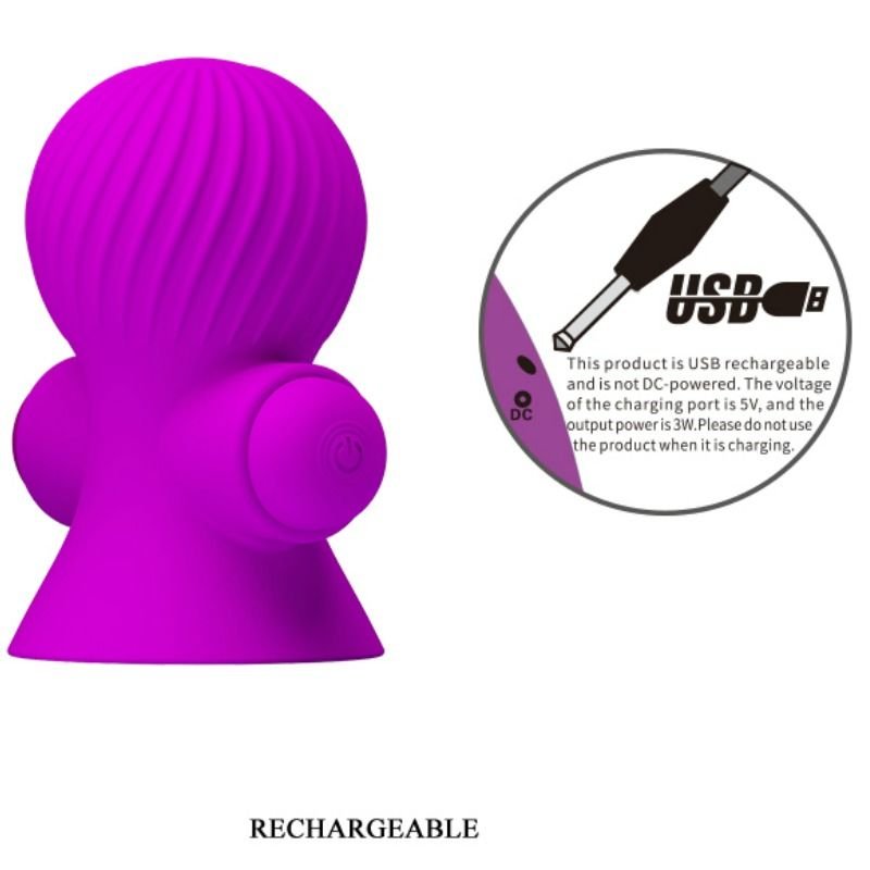 Pretty Love - Stimulateurs de Tétons 12 Modes Vibration Lilas - Gabychou - Jouets pour femmes