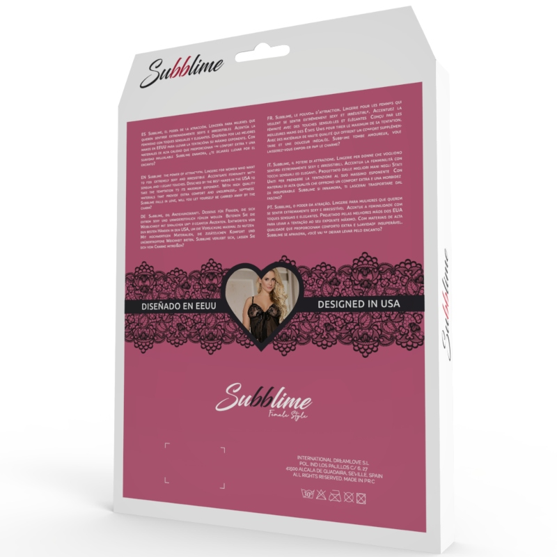 Subblime - Babydoll Floral Laces Noir Taille S/M - Gabychou - Lingerie Femme