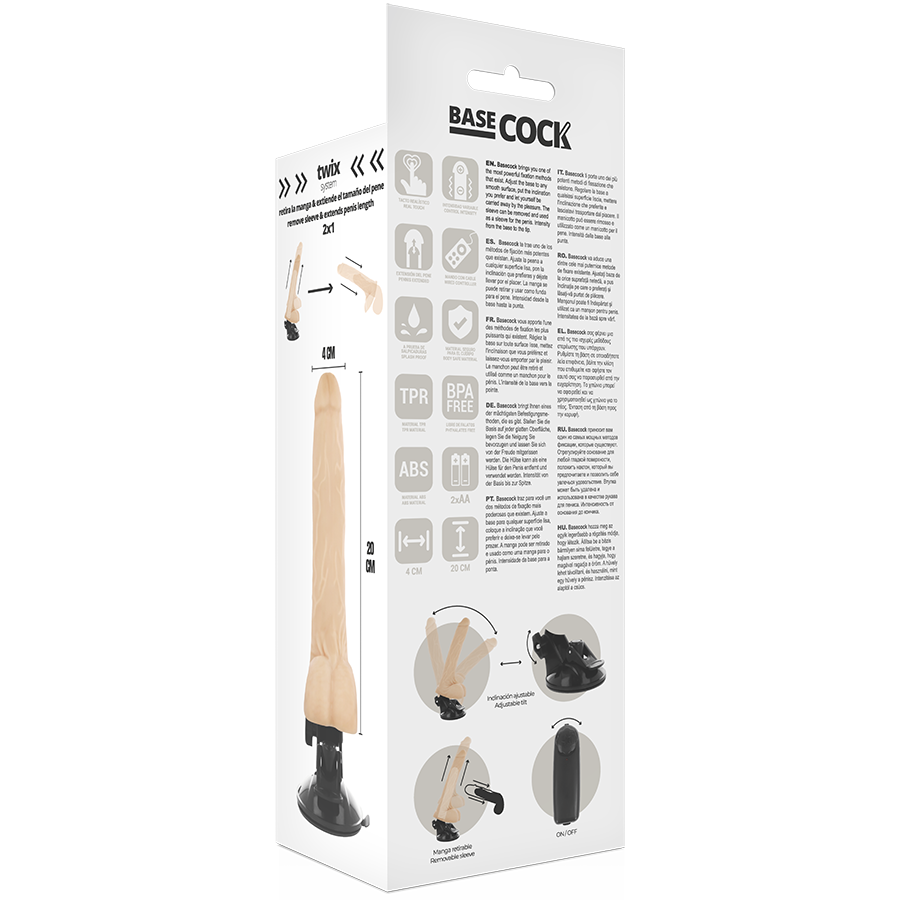 Basecock - Vibrateur Naturel Réaliste Télécommande avec Testicules 20 cm. - Gabychou - Jouets pour femmes