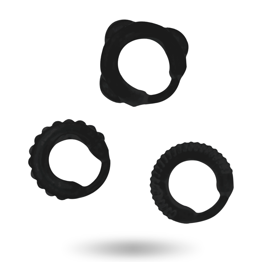 Addicted Toys - Ensemble C-Ring Noir - Gabychou - Accessoires Pénis