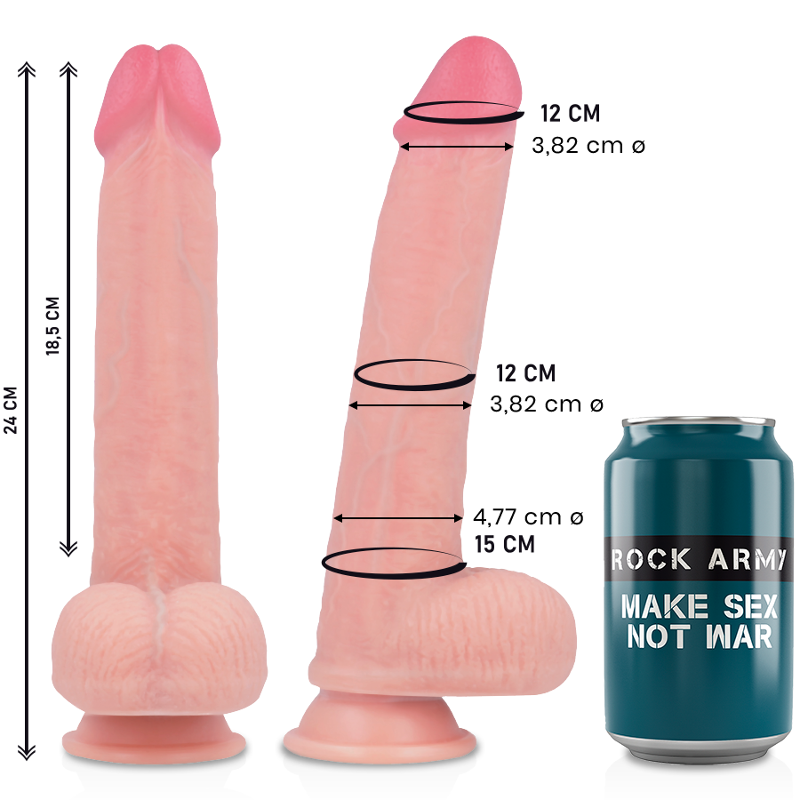 Rockarmy - Kingcobra Réaliste en Silicone Premium 24 cm - 4.77 cm - Gabychou - Godes ceinture