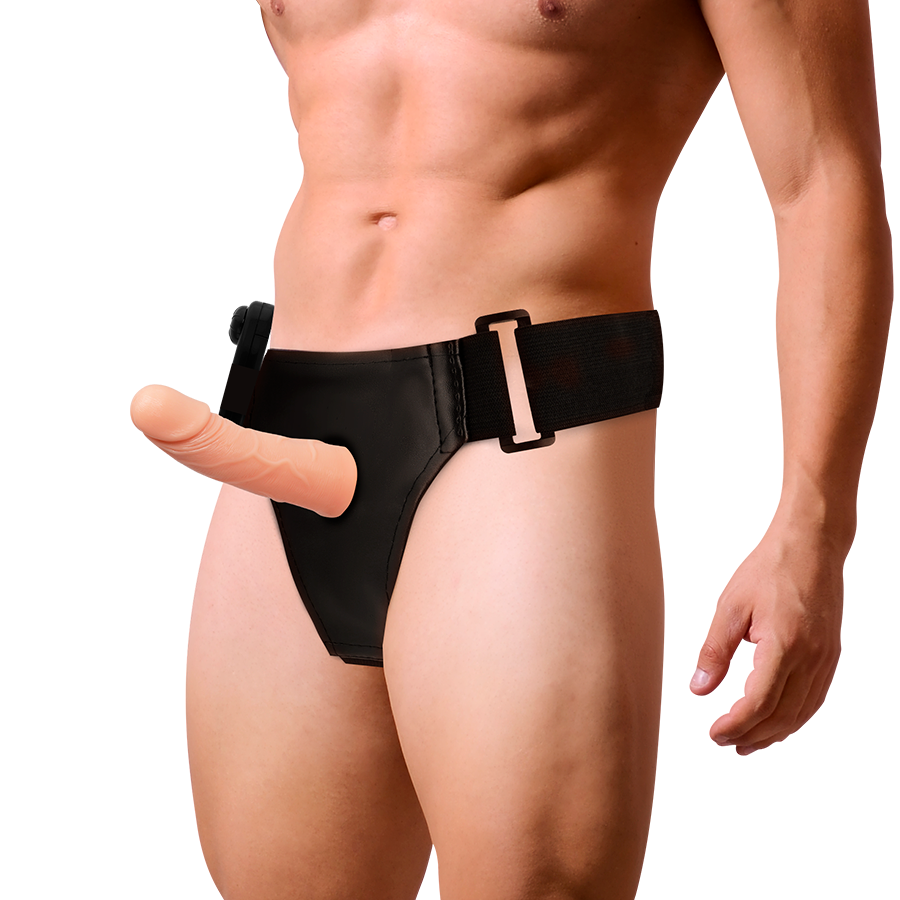Harness Attraction - Rênes Cadres Creux avec Vibrateur 15 cm - Ø 5 cm - Gabychou - Accessoires Pénis