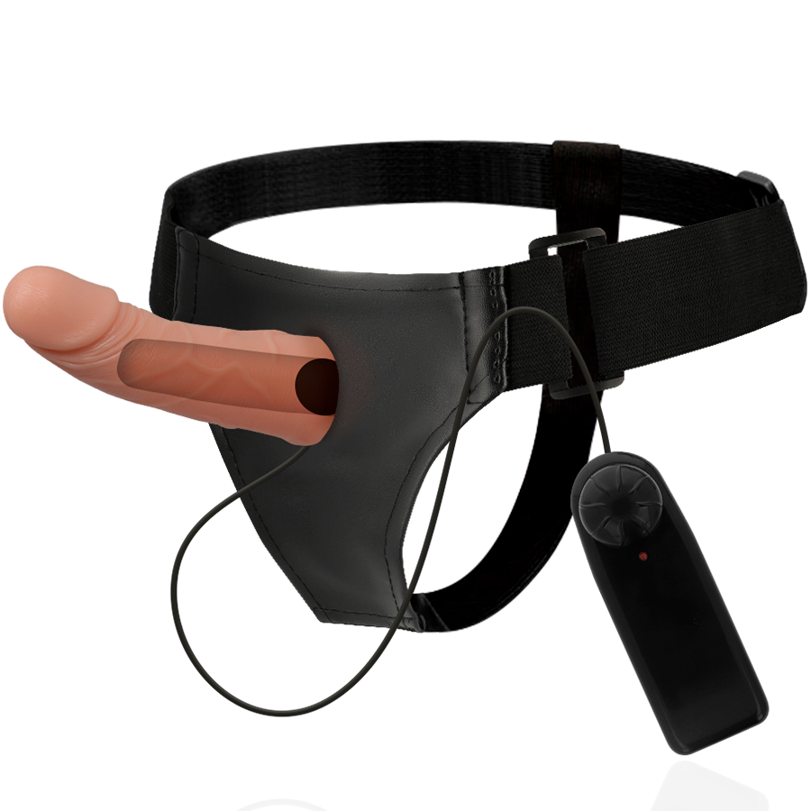 Harness Attraction - Rênes Cadres Creux avec Vibrateur 15 cm - Ø 5 cm - Gabychou - Accessoires Pénis