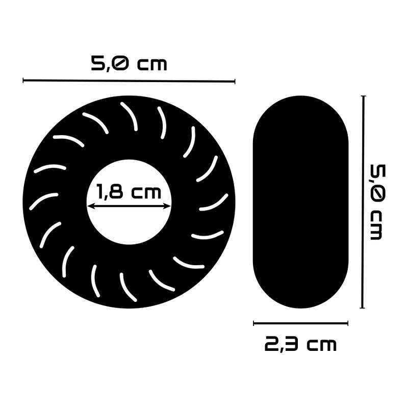 Powering - Anneau Pénis Super Flexible et Résistant 5cm PR08 Noir - Gabychou - Accessoires Pénis