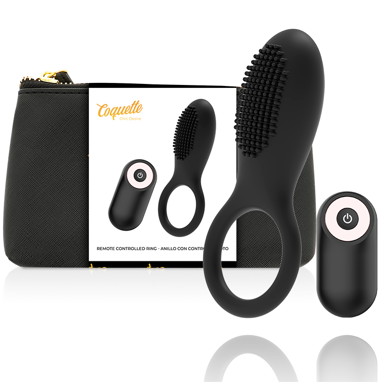 Coquette Toys – Cockring Télécommande Rechargeable Noir/Or