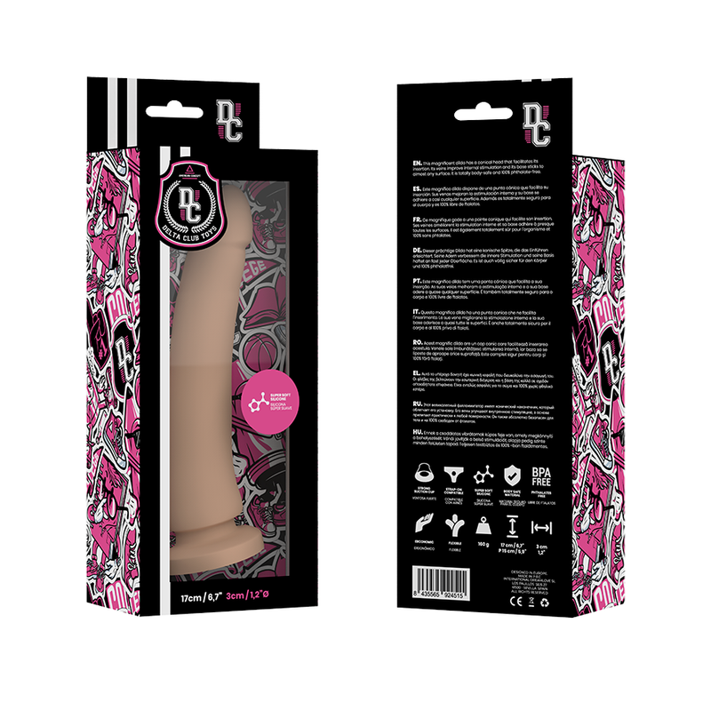 DELTA CLUB - JOUETS GODE MÉDICAL NATUREL SILICONE 17 CM -O- 3 CM - Gabychou - Godes sans vibration